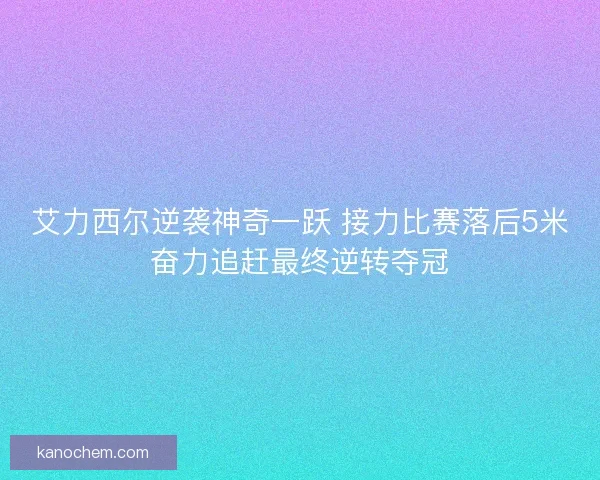 艾力西尔逆袭神奇一跃 接力比赛落后5米奋力追赶最终逆转夺冠