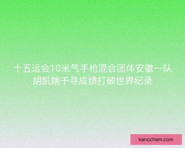 十五运会10米气手枪混合团体安徽一队胡凯姚千寻成绩打破世界纪录